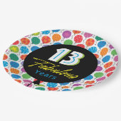 13e Happy Birthday heldere grafische ballon Papieren Bordje (Gekanteld)