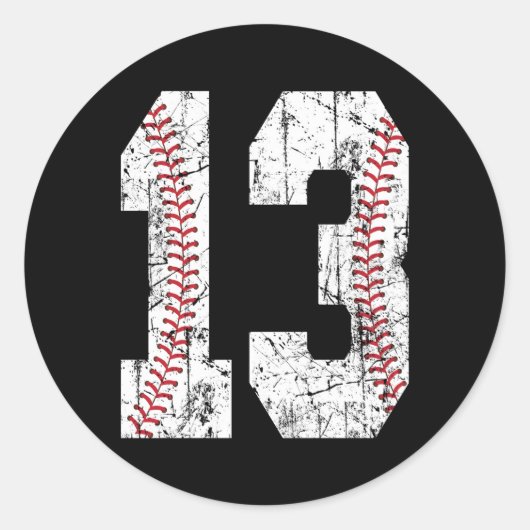 13e honkbal 13 Thirn Ronde Sticker (Voorkant)