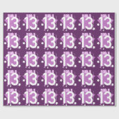 13e jaardagnummer en sterren V09 Cadeaupapier (Vlak)