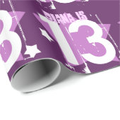 13e jaardagnummer en sterren V09 Cadeaupapier (Rol Hoek)