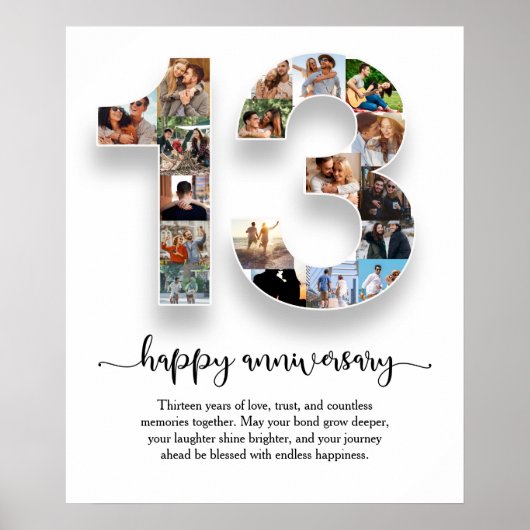13e jubileum gepersonaliseerde poster (Voorkant)