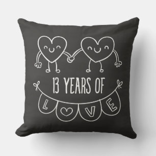 13e Jubileum - Gift Chalk Hearts Kussen