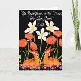 13e Jubileum Wildflower Forest Love Husband Kaart