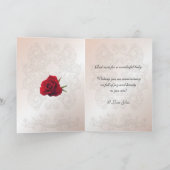 13e jubileumkaart met rozen en bladeren kaart (Binnen)