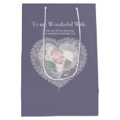 13e kant bruiloft jubileum foto geschenkzak medium cadeauzakje (Achterkant)