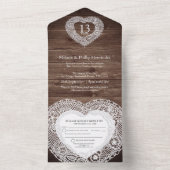 13e kant bruiloft jubileum geen envelop all in one uitnodiging (Binnen)