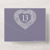 13e kant bruiloft jubileum geen envelop all in one uitnodiging (Achterkant)