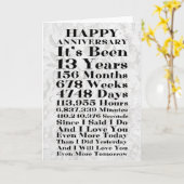 13e kant bruiloft Jubileum Kaart (Gele Bloem)