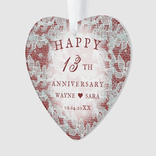 13e kant bruiloft Jubileum Ornament (voorkant)