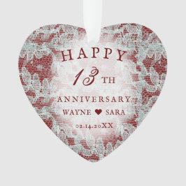 13e kant bruiloft Jubileum Ornament