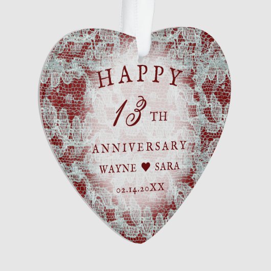 13e kant bruiloft Jubileum Ornament (voorkant)