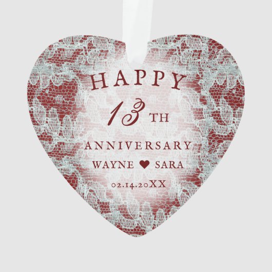 13e kant bruiloft Jubileum Ornament (achterkant)