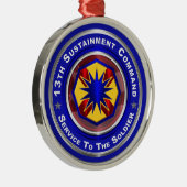 13e kerstversiering voor het duurzaamheidscommando metalen ornament (Rechts)