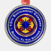 13e kerstversiering voor het duurzaamheidscommando metalen ornament (Voorkant)