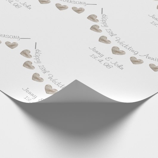 13e lace bruiloft bunting cadeaupapier (Hoek)