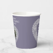 13e Lace Wedding trouwdag foto grijs Papieren Bekers (Links)