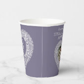 13e Lace Wedding trouwdag foto grijs Papieren Bekers (Rechts)