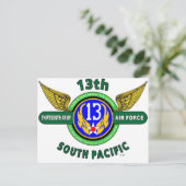 13E LUCHTKRACHT VAN DE ARMIJN "ZUID-PACIFIC" WW II BRIEFKAART (Staand voorkant)