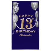 13e marthday-marinier Blue Gold Silver-ballonnen Klein Cadeauzakje (Achterkant)