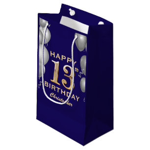 13e marthday-marinier Blue Gold Silver-ballonnen Klein Cadeauzakje