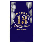 13e marthday-marinier Blue Gold Silver-ballonnen Klein Cadeauzakje (Voorkant)