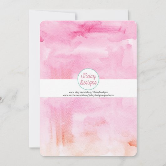 13e meisje: Birthday Pink en Gold Kaart (Achterkant)