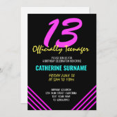 13e officieel tiener verjaardag viering kaart (Voorkant / Achterkant)