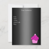 13e Roze Cupcake Spot Verjaardagsfeestje Kaart (Achterkant)