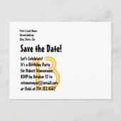 13e Save Datum Verjaardag Ballonnen en Sterren S11 Aankondigingskaart (Achterkant)