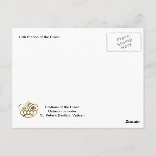 13e station van het kruispunt briefkaart (Achterkant)