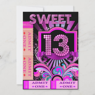 13e Sweet 13 Verjaardagsfeest Ticket Toegang Kaart