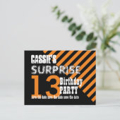 13e TEEN Surprise Verjaardag Save the Date T13A Aankondigingskaart (Staand voorkant)