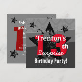 13e TEEN Verrassing Verjaardag Houtskool Grunge C1 Kaart (Voorkant / Achterkant)