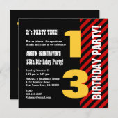 13e tiendaagse moderne zwarte STripes A05 Kaart (Voorkant / Achterkant)