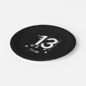 13e Tiener Verjaardag Grunge Letters Sterren C13Z1 Papieren Bordje (Gekanteld)