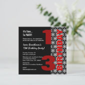 13e Tiener Verjaardag Modern Zwart Wit Sterren G40 Kaart (Staand voorkant)