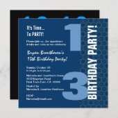 13e tiener verjaardag moderne marine blauwe sterre kaart (Voorkant / Achterkant)