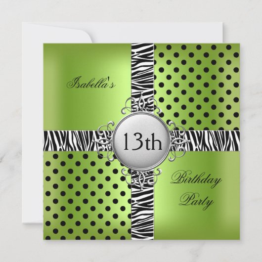 13e tienerdag Linggroene zwarte Zebra Kaart (Voorkant)