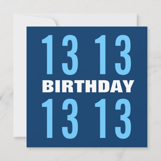 13e tienerdag Moderne marine Red White Blue B02 Kaart (Achterkant)