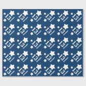 13e tienerdag STARS Eigen naam V01 BLUE Cadeaupapier (Vlak)