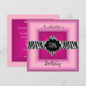 13e tienerdag Wilde Roze Dierlijk Zwart 5 Kaart (Voorkant / Achterkant)