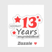 13e trouwdag - 13 jaar Verjaardag Sticker (Vel)
