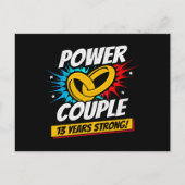 13e trouwdag getrouwde koppels 13 jaar sterk briefkaart (Voorkant)