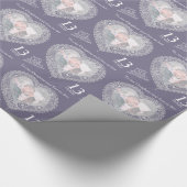 13e trouwdag kanthart foto wrap cadeaupapier (Hoek)