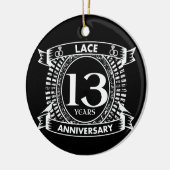13e trouwdag keramisch ornament (Links)