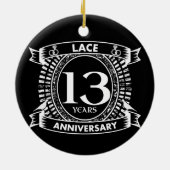 13e trouwdag keramisch ornament (Achterkant)