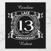 13e trouwdag wijn etiket (Enkel label)