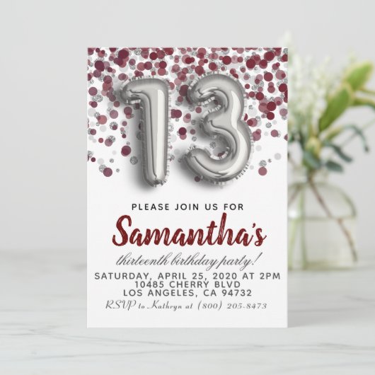 13e uitnodiging (Staand voorkant)