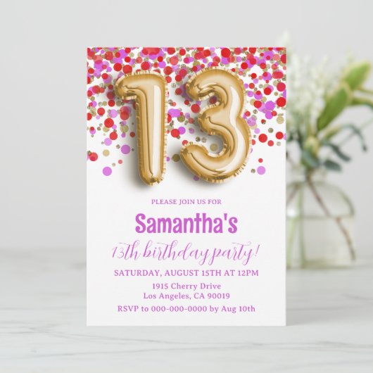 13e uitnodiging (Staand voorkant)