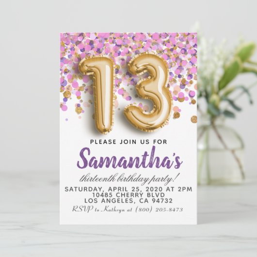 13e uitnodiging (Staand voorkant)